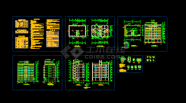 丹巴县某六层框架商住宅施工设计CAD方案图-图一