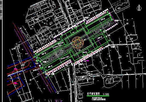 某商业步行街建筑CAD施工设计图及透视效果图-图二