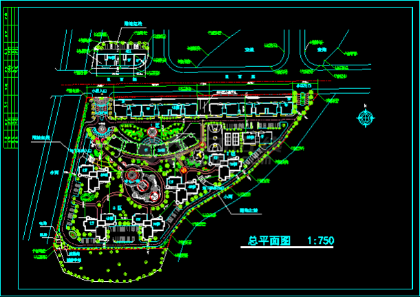 某小高层住宅区规划设计施工CAD方案图-图一