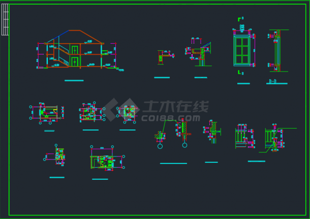 南京某地水上别墅建筑CAD施工图-图二