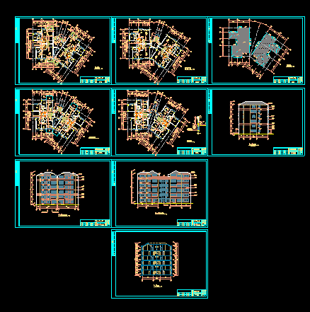 广州冠迪花园几套复式公寓建筑设计施工CAD扩出图-图二