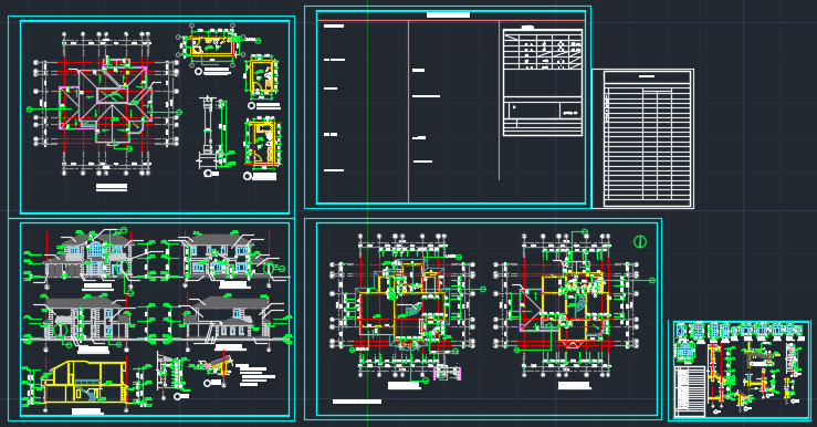 天虹花园别墅建筑CAD设计施工图