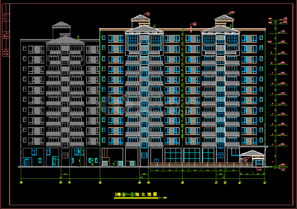 南方某高层住宅小区建筑设计CAD方案施工图（B栋）-图二