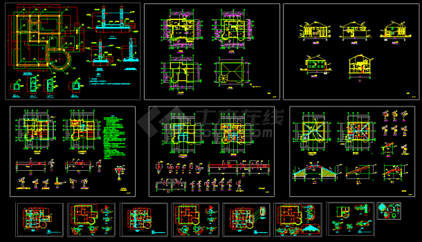 某两层小别墅建筑全套CAD设计施工结构图纸-图一