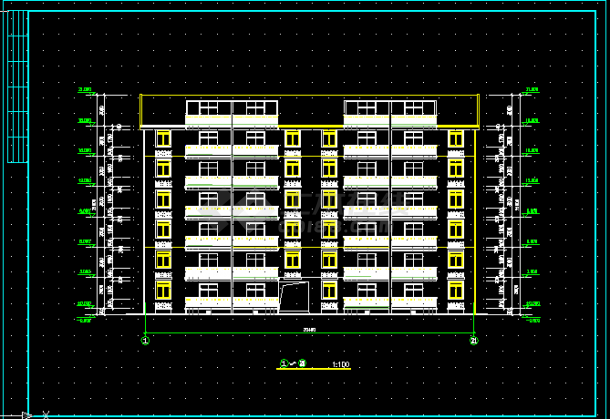 某小区住宅楼房屋建筑施工cad设计方案图纸-图二