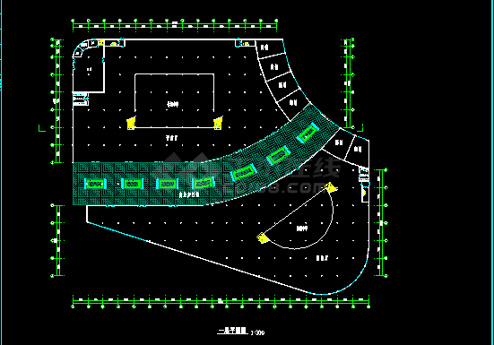某市商场建筑CAD平立面施工设计方案图-图二