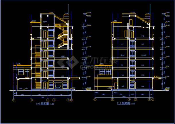 某地区多层办公楼建筑CAD施工图-图二