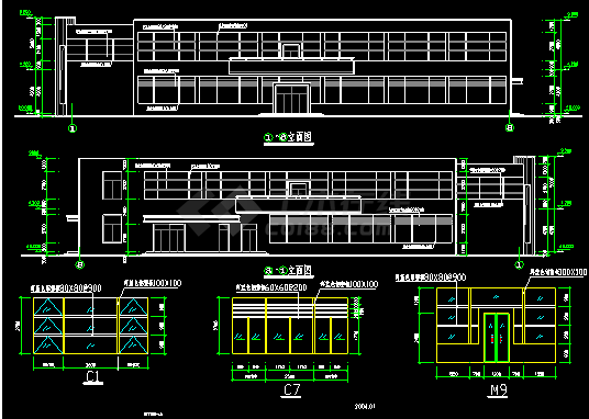 某食堂建筑CAD施工设计平面图纸-图二