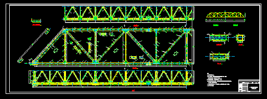 某灰管桥50米钢桥结构cad构造详细设计图-图二