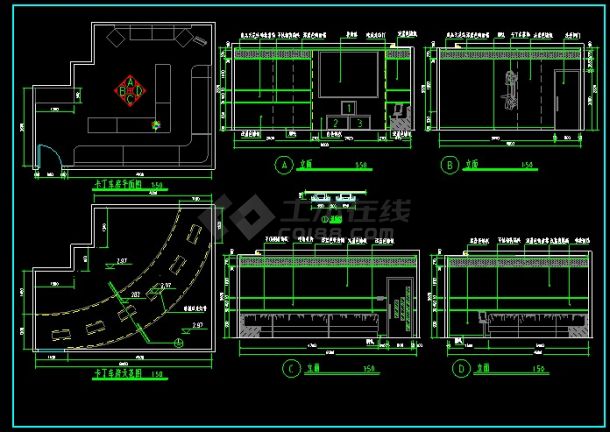 KTV包房装修设计CAD立面施工图-图二