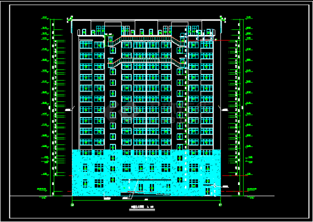 青岛景苑工程六号楼建筑设计CAD全套施工图-图二