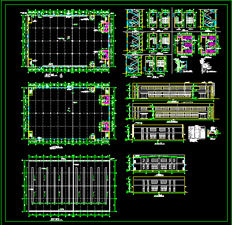 二层车间建筑设计CAD方案施工图-图一