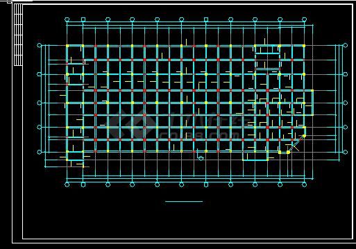 框架结构办公楼建筑施工cad设计方案图纸-图二