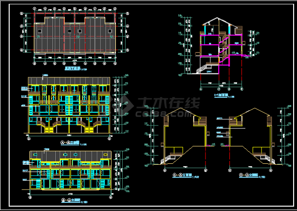 多层住宅G建筑设计施工CAD方案图-图二