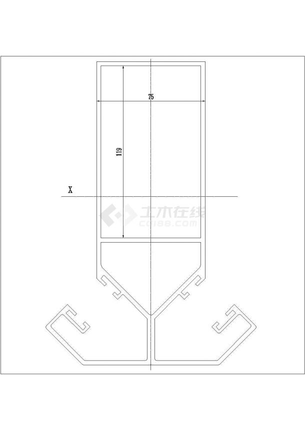 某商务会所玻璃幕墙施工图CAD-图二