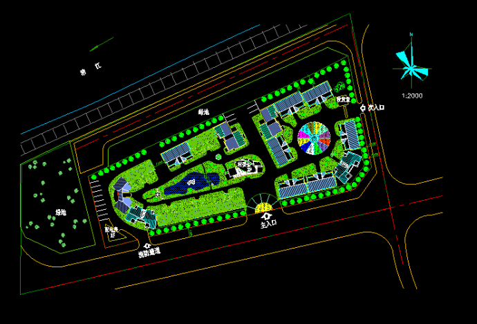 一整套民族新村景园规划设计cad平面施工图_图1