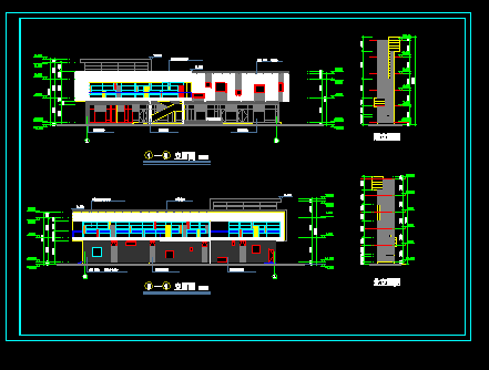 某小区商店全套建筑施工CAD设计图纸-图二