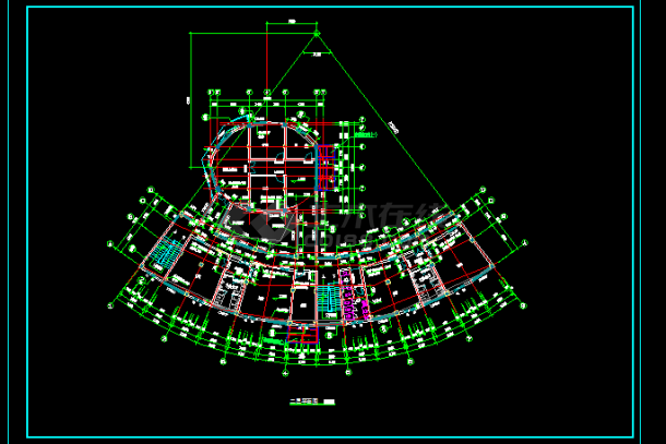 某多层住宅大楼全套建筑施工cad设计方案图纸-图二