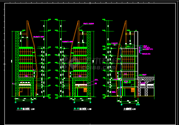 某商业街塔楼全套建筑施工CAD设计图纸-图二