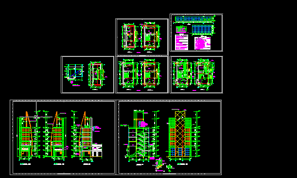某商业街塔楼全套建筑施工CAD设计图纸
