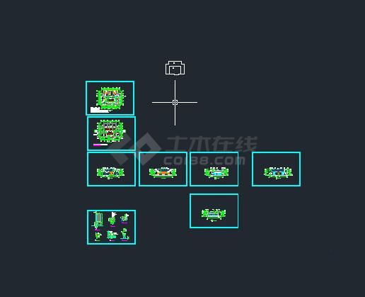 现代中式四合院别墅施工图CAD全套-图一