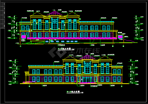 某小区会所建筑设计CAD全套施工图-图二