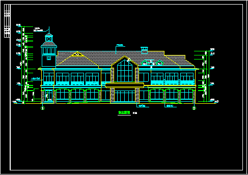 某山庄会馆建筑施工设计CAD全套图-图二