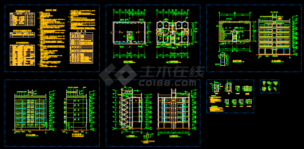 丹巴县某六层框架商住宅楼建筑CAD设计施工图-图一