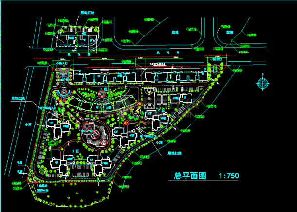 某小高层住宅区建筑CAD设计规划平面图-图一