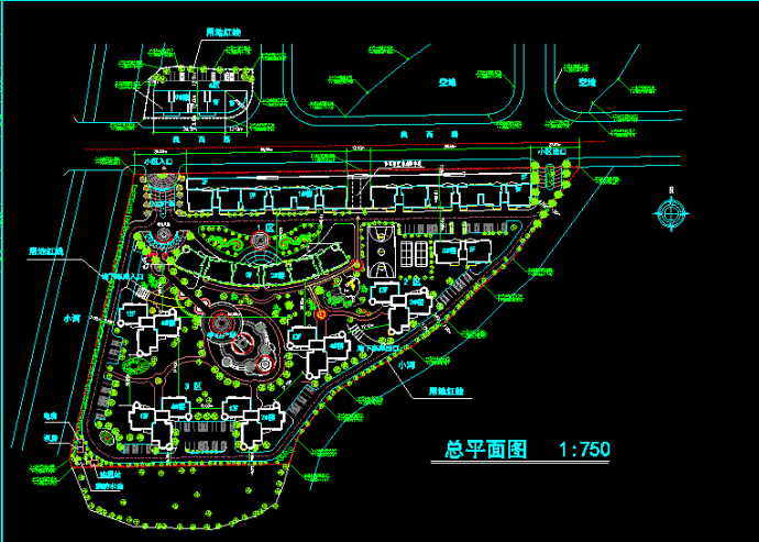 某小高层住宅区建筑CAD设计规划平面图_图1