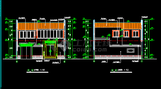 北方四合院建筑CAD施工设计图带效果图-图二