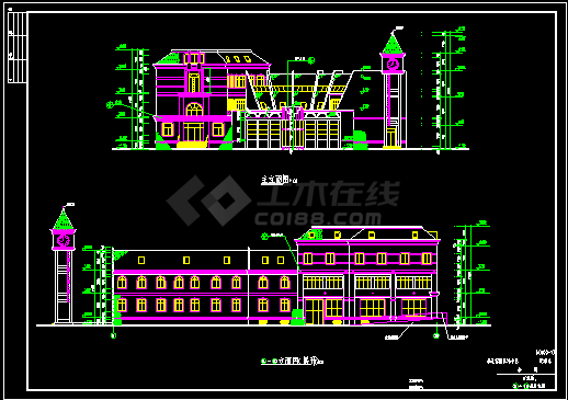 会所全套建筑设计施工CAD方案图-图二