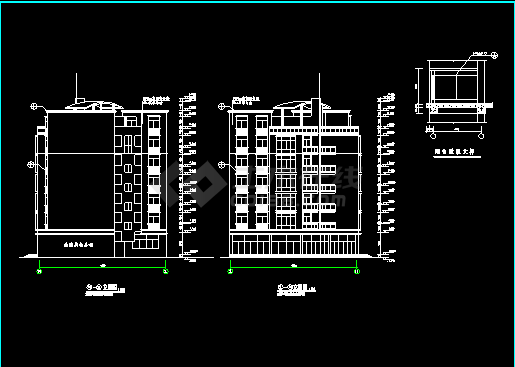 某市多层住宅楼建筑CAD施工平面图纸-图二