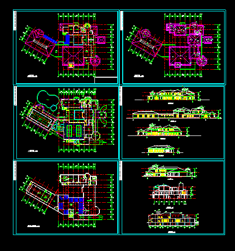会所建筑施工设计CAD平立面方案图纸-图一