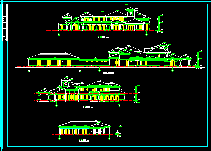 会所建筑施工设计CAD平立面方案图纸-图二