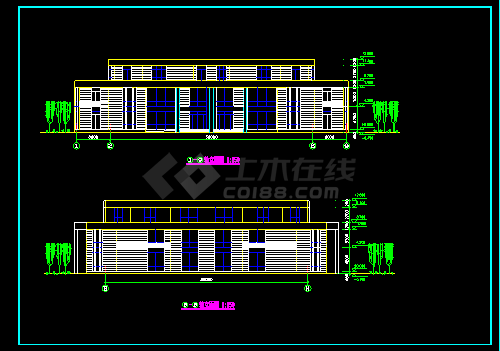会所建筑施工设计CAD全套方案图纸-图二