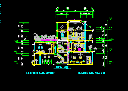 某现代别墅设计装修CAD设计施工平面图-图二