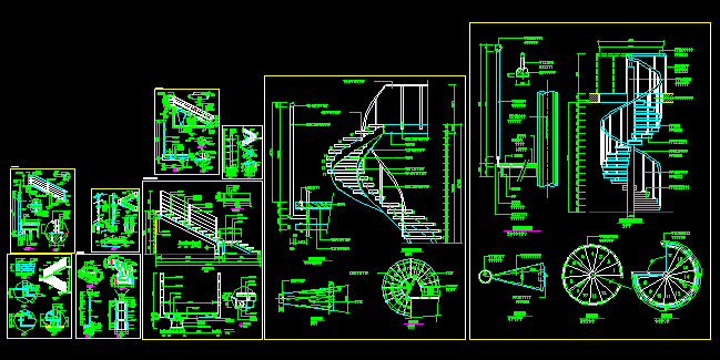 某楼梯扶手设计CAD全套施工图纸