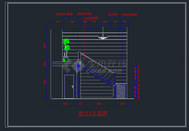 某跃层户型装修设计CAD方案图纸-图二