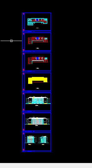 川南民居风格教学楼建筑设计方案全套CAD图纸-图一