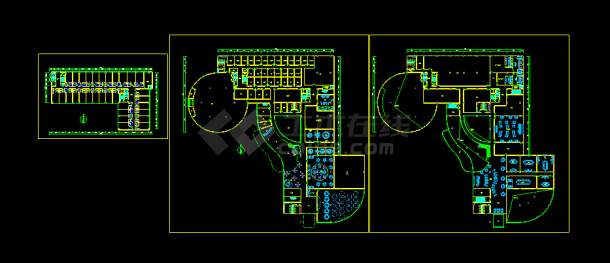 某高层大酒店平面规划设计方案及绿化CAD设计图纸-图一