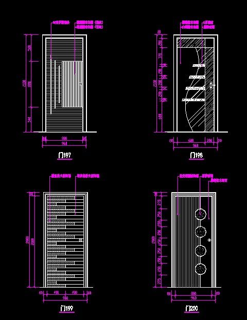 家装设计装饰门素材详情CAD图纸-图二