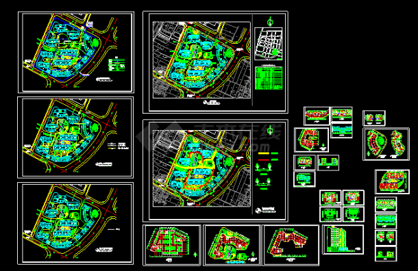 某花园综合住宅区建筑CAD施工设计详细规划图-图一