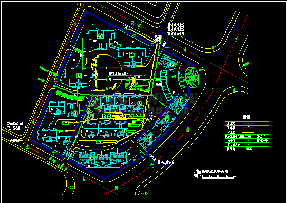 某花园综合住宅区建筑CAD施工设计详细规划图-图二