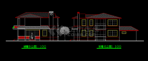 某别墅设计方案图cad建筑工程图纸-图二
