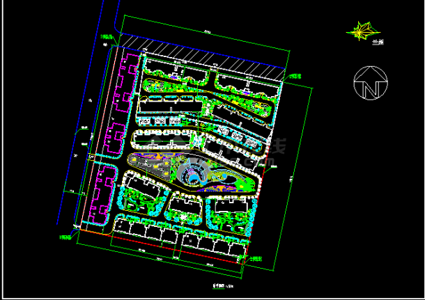 兰州某住宅小区规划建筑CAD设计施工图纸-图一