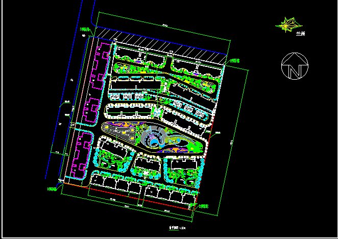 兰州某住宅小区规划建筑CAD设计施工图纸_图1