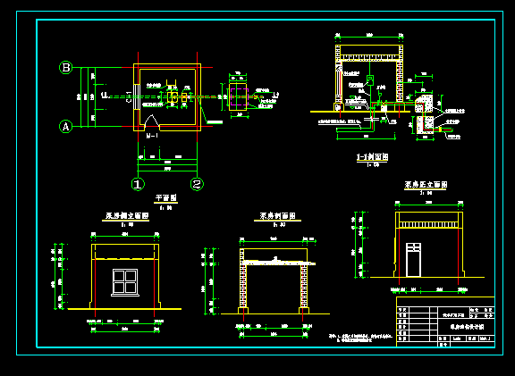 水利工程管理站房cad平面设计详细施工图_图1