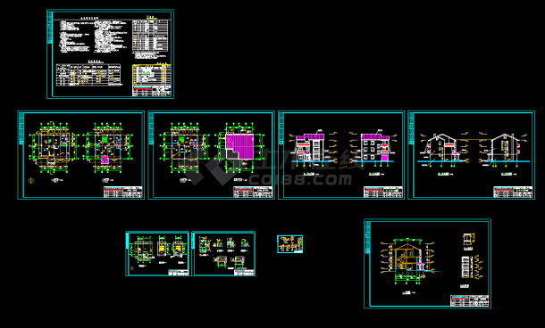 某市别墅建筑整套cad施工设计图-图一