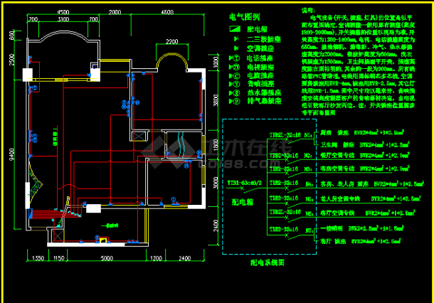 一套完整的家装设计CAD装修施工平面图-图二